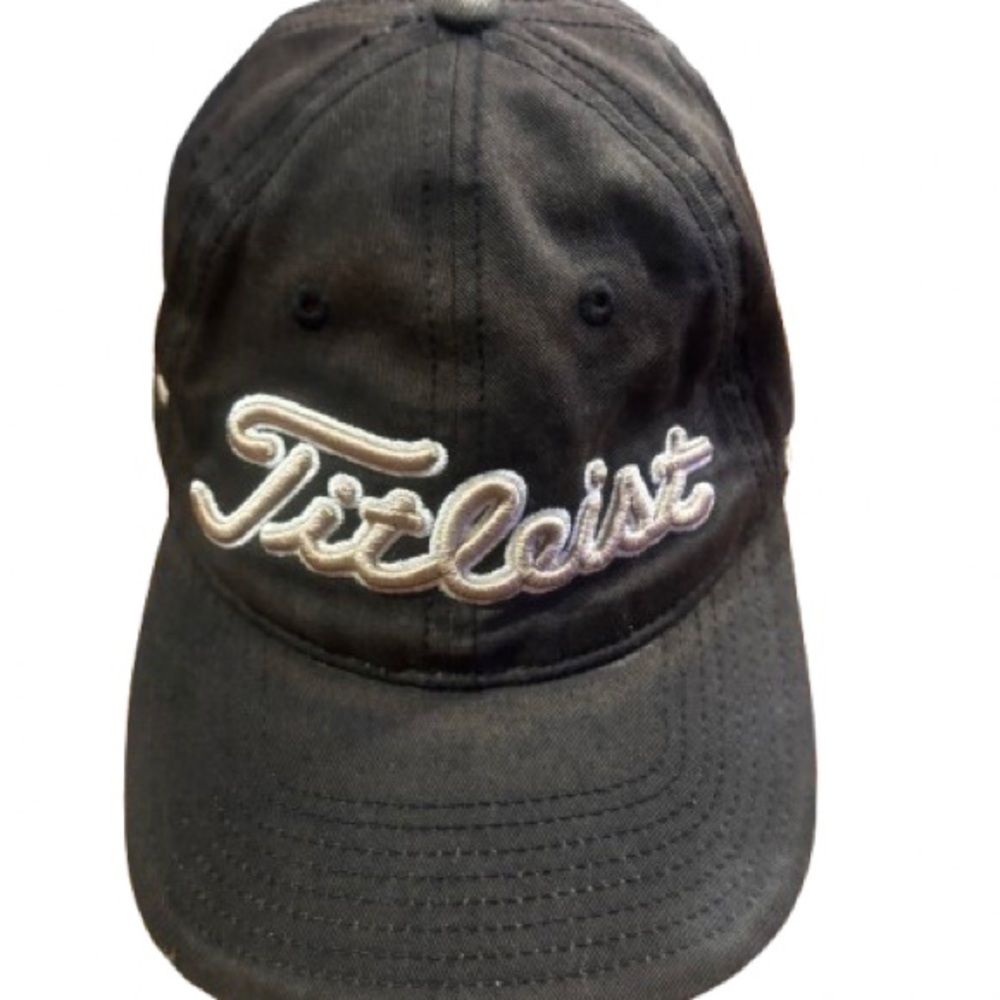 Titleist Black Cap with White Script Logo